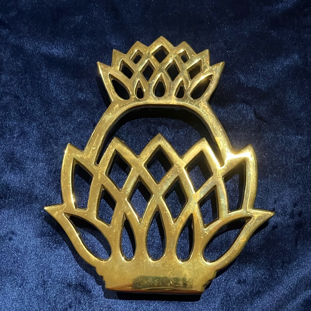 Newport Pineapple Trivet Virginia Metalcrafters Brass Vintage 1976 Discontinued